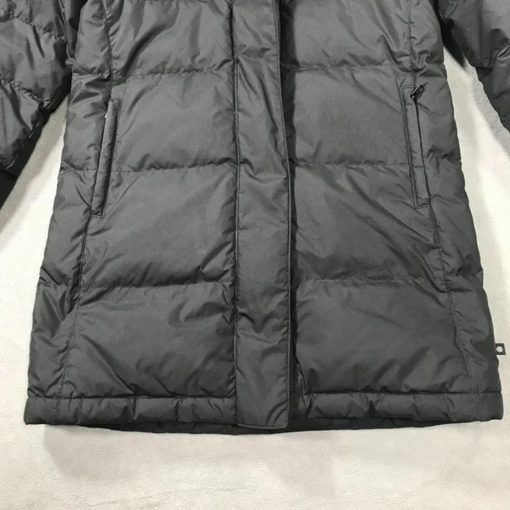 Athleta Girl Puffer Coat Youth Size XXL 16 Black Hooded Goose Down Full Zip